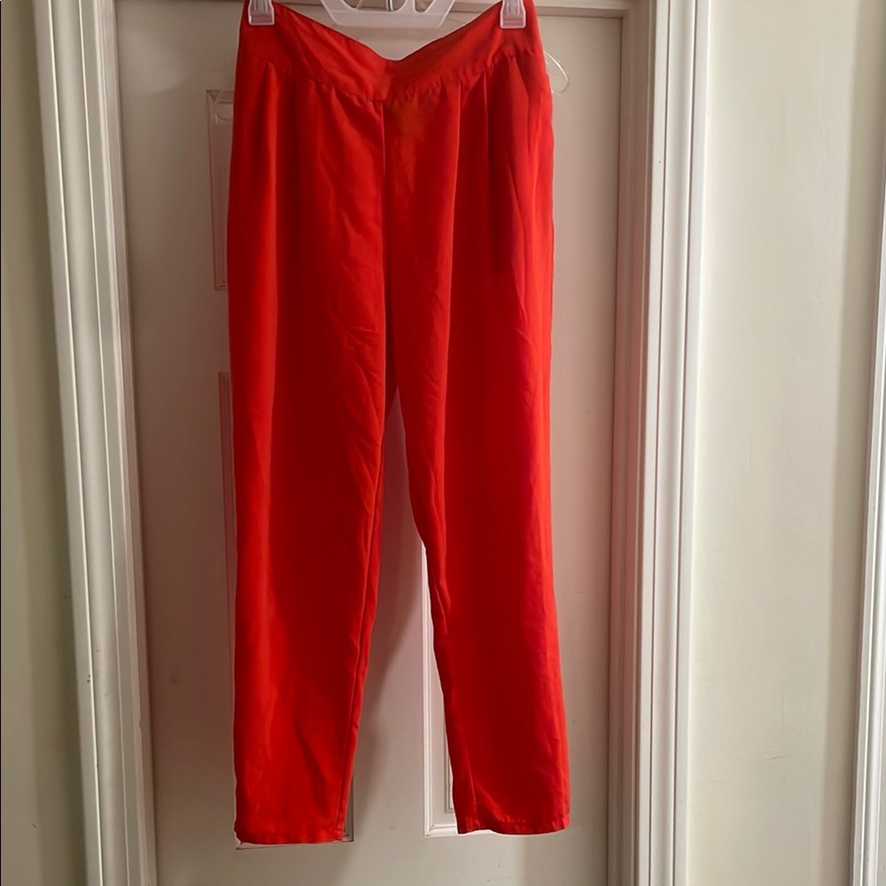 Forever 21 Red Joggers High-Waisted Sweatpants